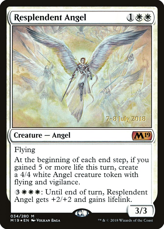 Resplendent Angel [Core Set 2019 Prerelease Promos] | Chromatic Games