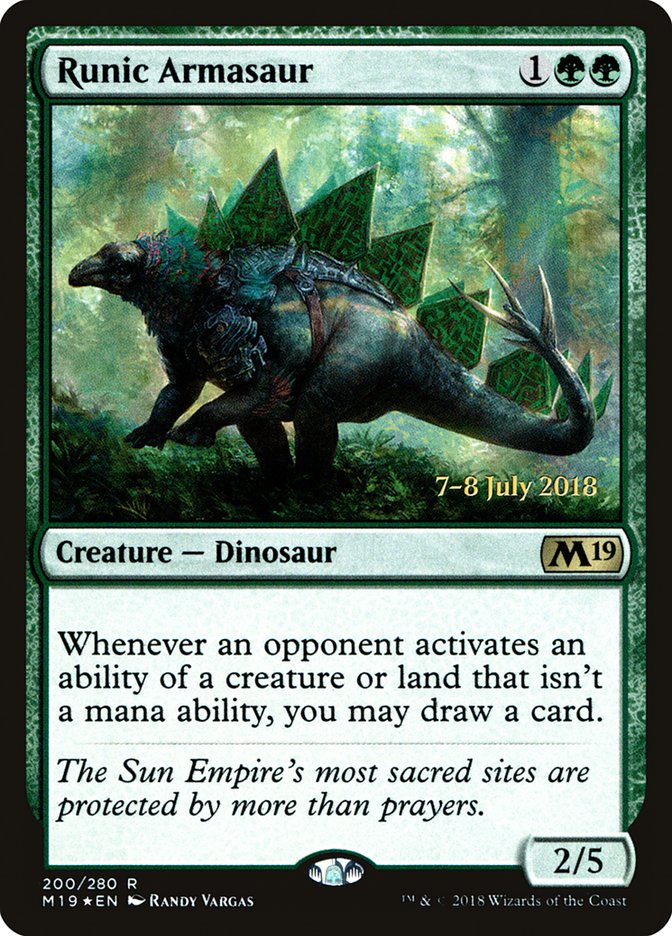 Runic Armasaur [Core Set 2019 Prerelease Promos] | Chromatic Games