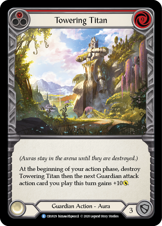 Towering Titan (Red) [CRU029] (Crucible of War)  1st Edition Rainbow Foil | Chromatic Games