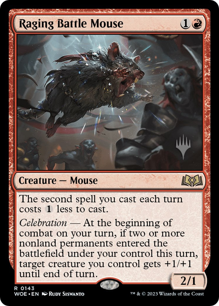 Raging Battle Mouse (Promo Pack) [Wilds of Eldraine Promos] | Chromatic Games