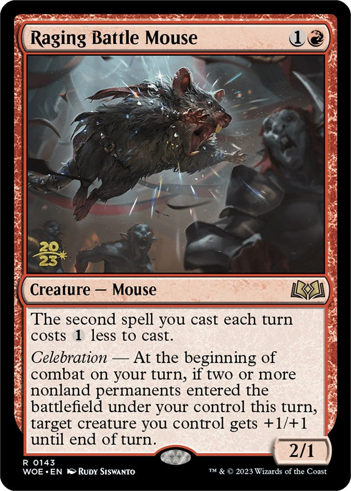 Raging Battle Mouse [Wilds of Eldraine Prerelease Promos] | Chromatic Games