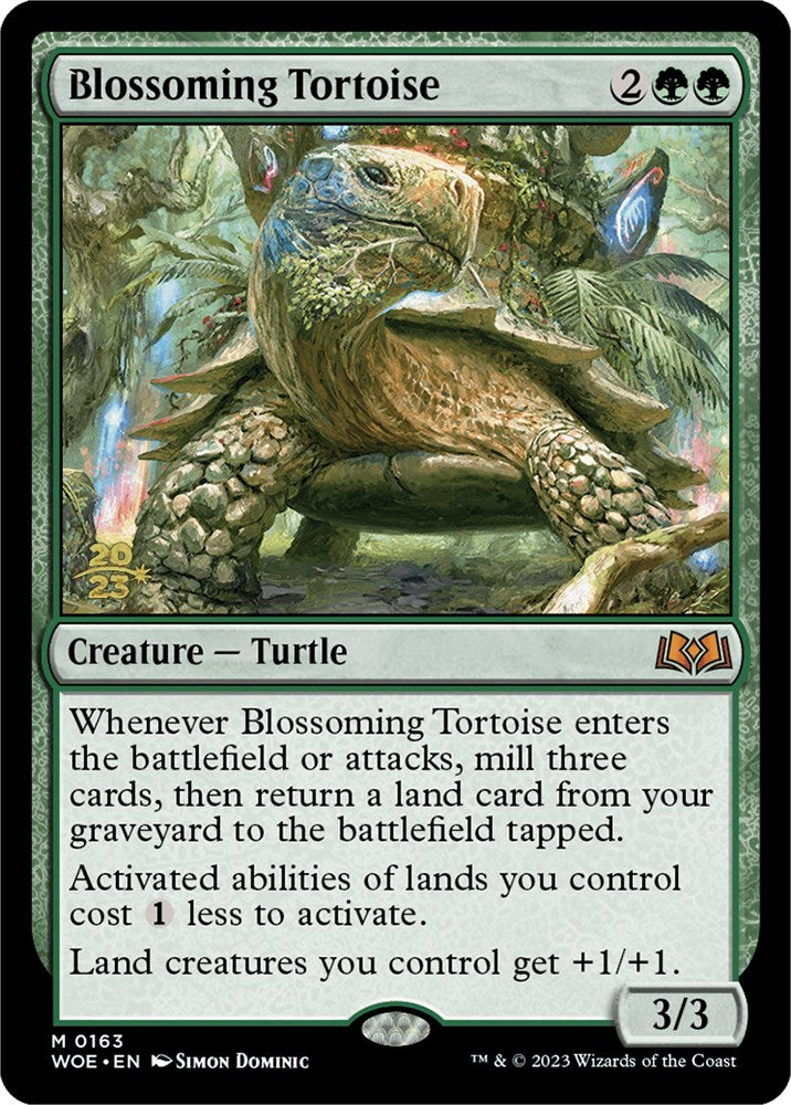 Blossoming Tortoise [Wilds of Eldraine Prerelease Promos] | Chromatic Games