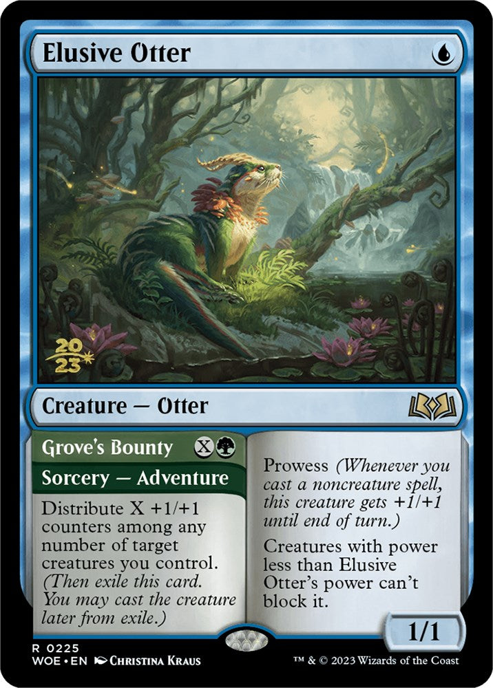 Elusive Otter // Grove's Bounty [Wilds of Eldraine Prerelease Promos] | Chromatic Games