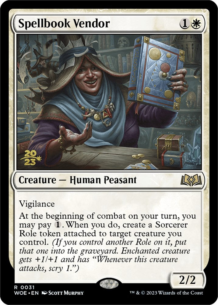 Spellbook Vendor [Wilds of Eldraine Prerelease Promos] | Chromatic Games