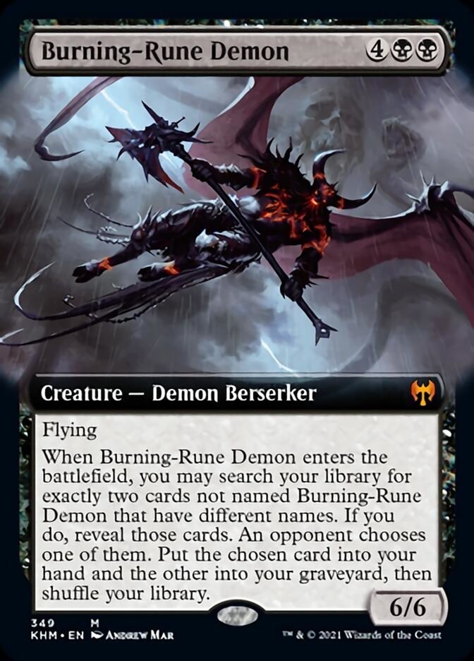 Burning-Rune Demon (Extended Art) [Kaldheim] | Chromatic Games