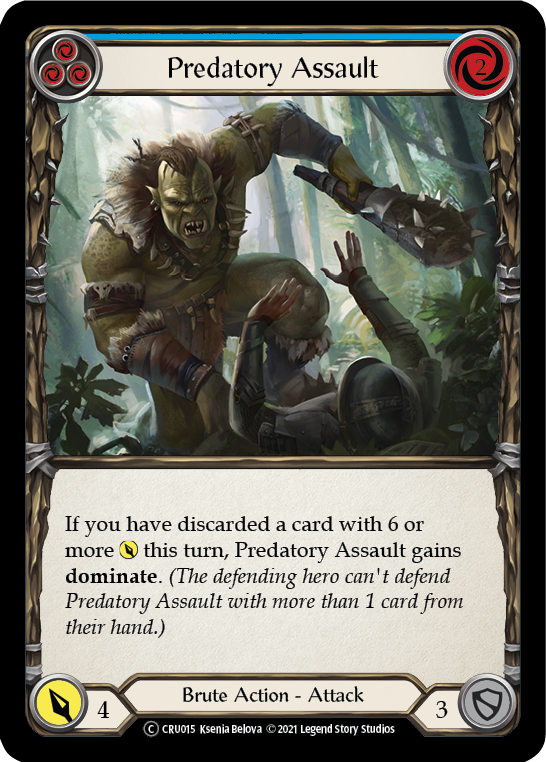 Predatory Assault (Blue) [U-CRU015] (Crucible of War Unlimited)  Unlimited Rainbow Foil | Chromatic Games