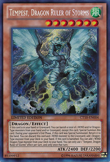 Tempest, Dragon Ruler of Storms [CT10-EN004] Secret Rare | Chromatic Games