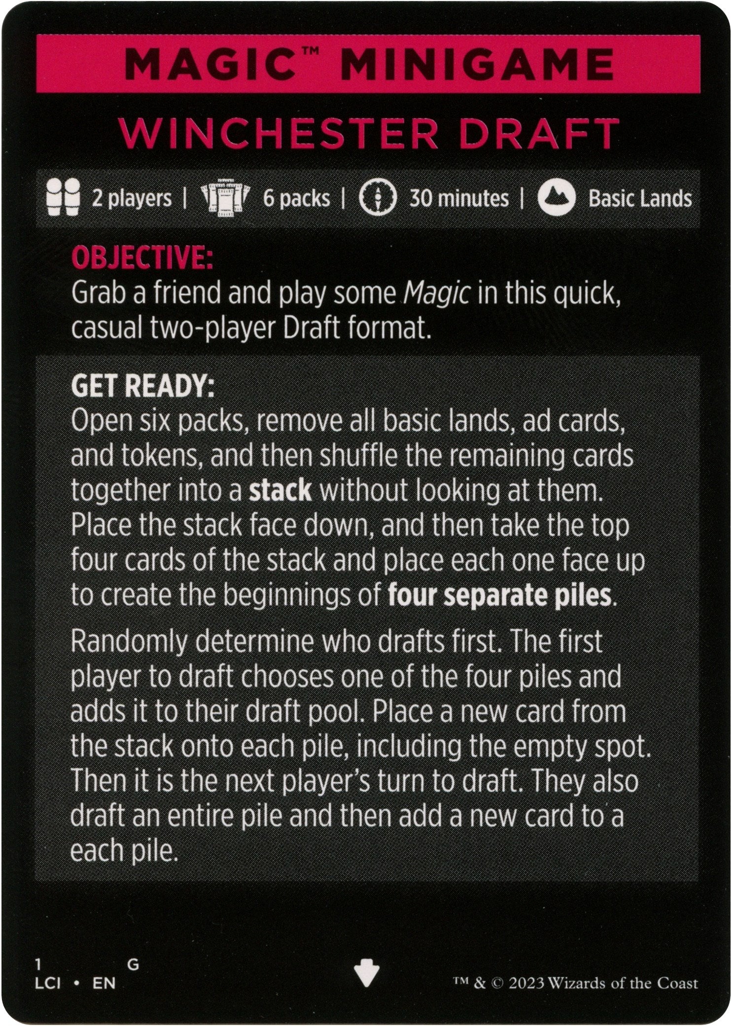 Winchester Draft (Magic Minigame) [The Lost Caverns of Ixalan Minigame] | Chromatic Games