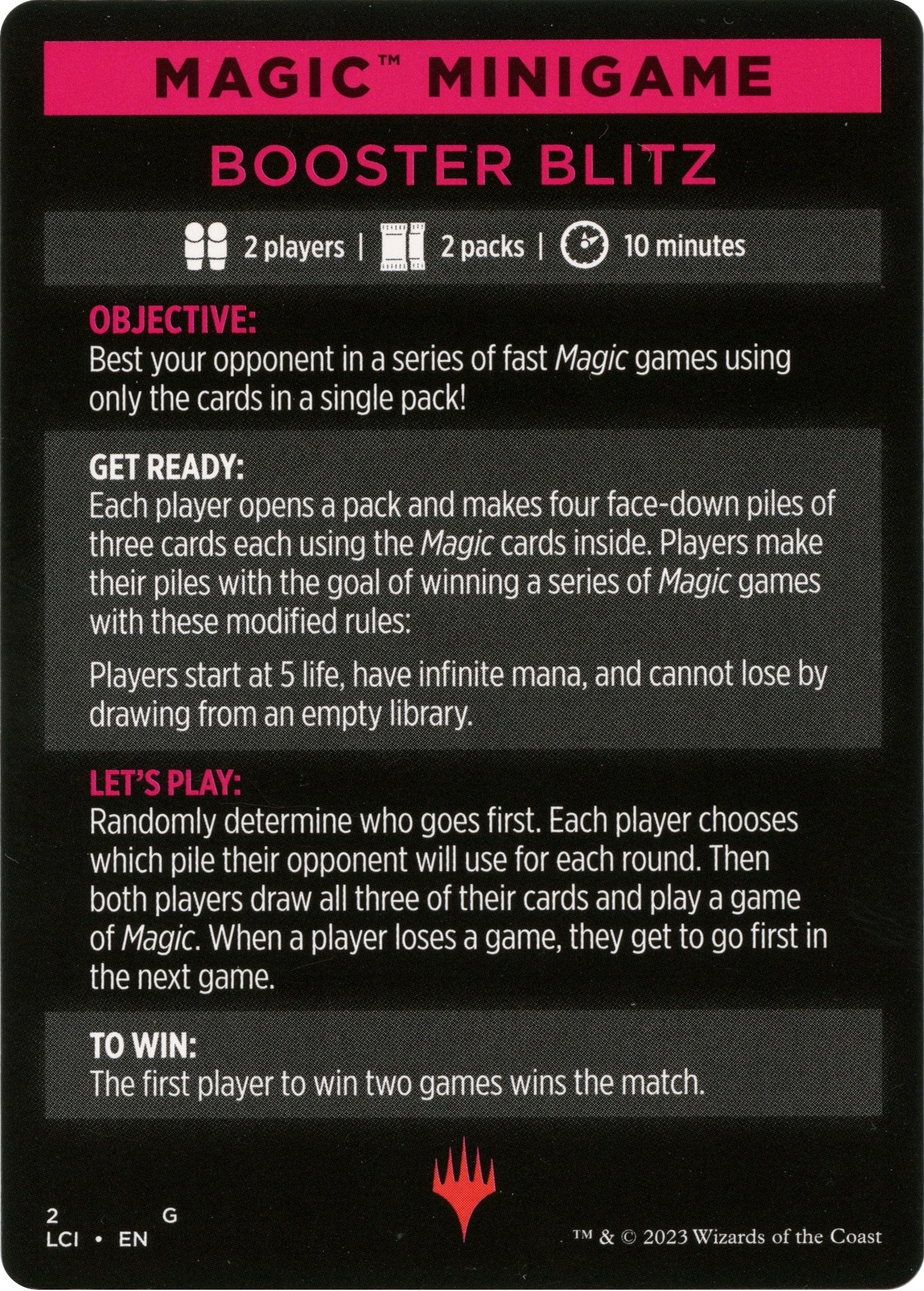 Booster Blitz (Magic Minigame) [The Lost Caverns of Ixalan Minigame] | Chromatic Games