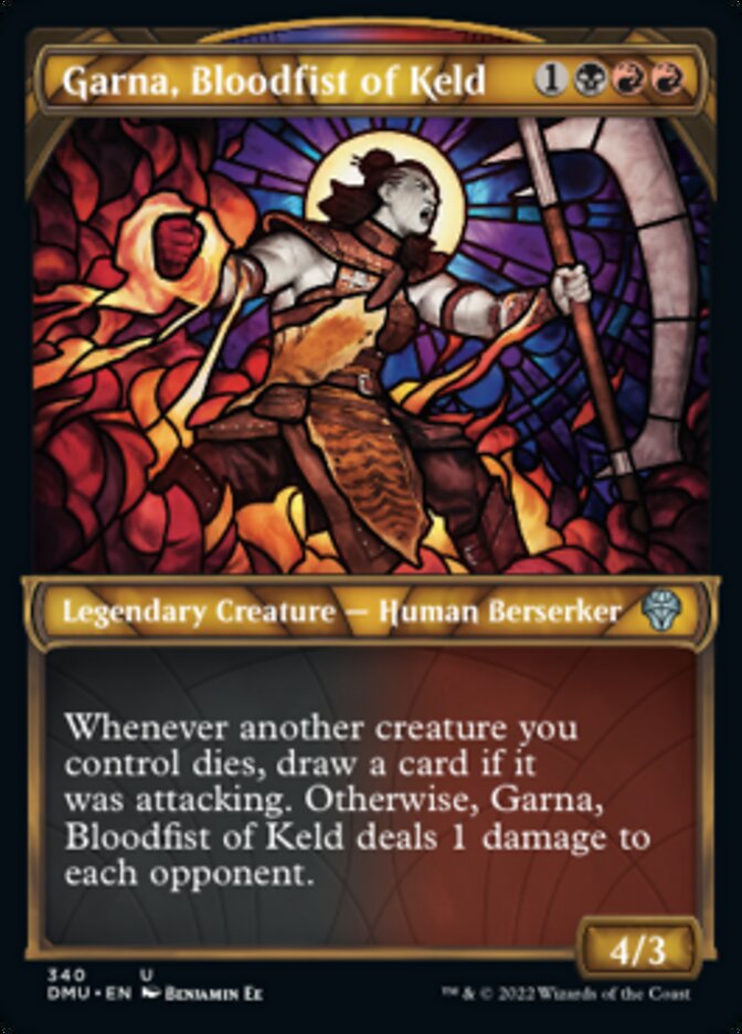 Garna, Bloodfist of Keld (Showcase Textured) [Dominaria United] | Chromatic Games