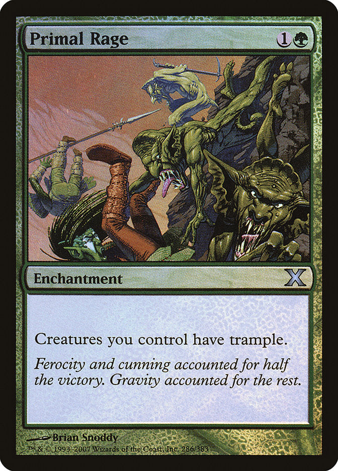 Primal Rage (Premium Foil) [Tenth Edition] | Chromatic Games