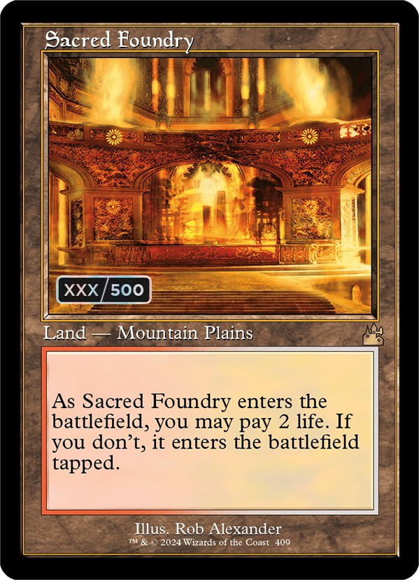 Sacred Foundry (Retro) (Serialized) [Ravnica Remastered] | Chromatic Games