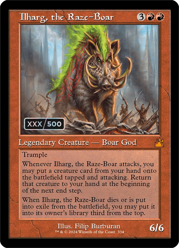 Ilharg, the Raze-Boar (Retro) (Serialized) [Ravnica Remastered] | Chromatic Games