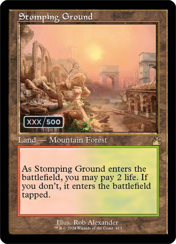 Stomping Ground (Retro) (Serialized) [Ravnica Remastered] | Chromatic Games