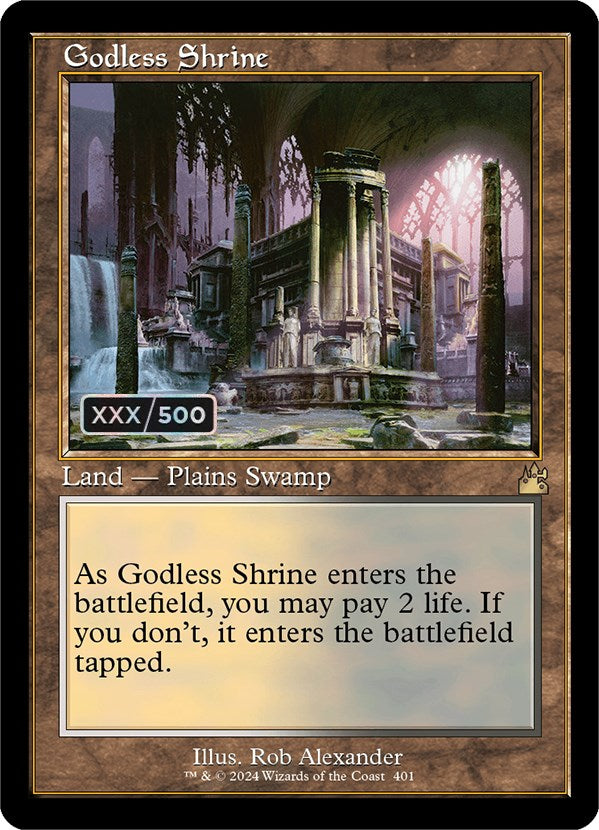 Godless Shrine (Retro) (Serialized) [Ravnica Remastered] | Chromatic Games