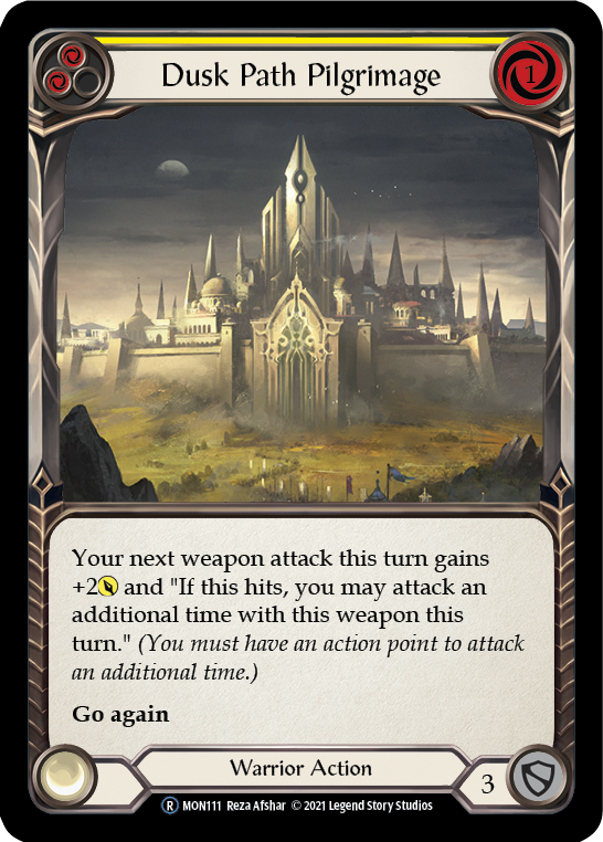 Dusk Path Pilgrimage (Yellow) [U-MON111-RF] (Monarch Unlimited)  Unlimited Rainbow Foil | Chromatic Games