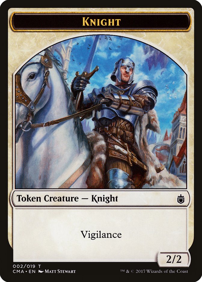 Knight Token [Commander Anthology Tokens] | Chromatic Games