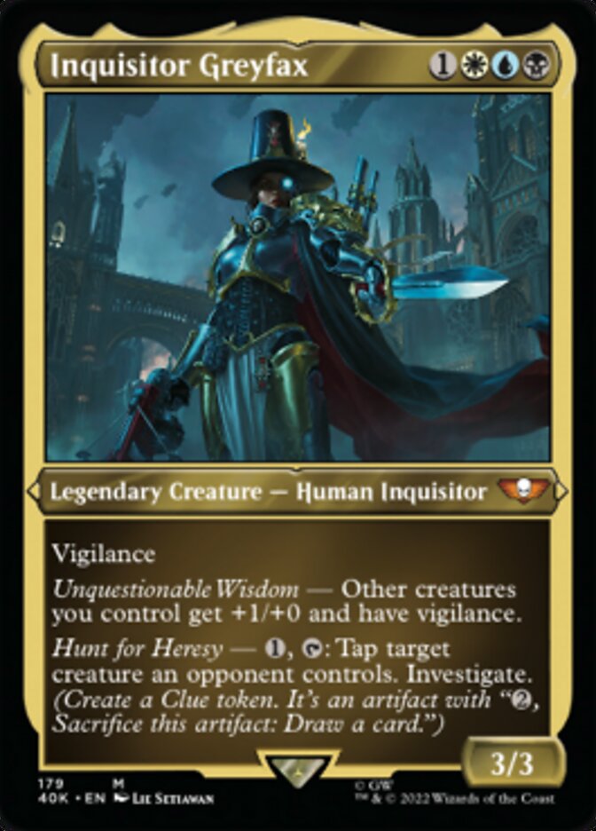 Inquisitor Greyfax (Display Commander) (Surge Foil) [Warhammer 40,000] | Chromatic Games