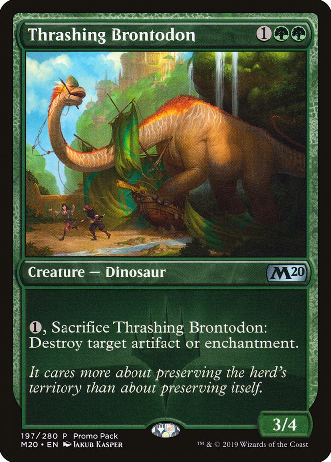 Thrashing Brontodon (Promo Pack) [Core Set 2020 Promos] | Chromatic Games