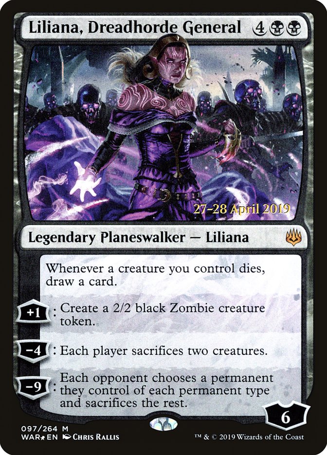 Liliana, Dreadhorde General [War of the Spark Prerelease Promos] | Chromatic Games