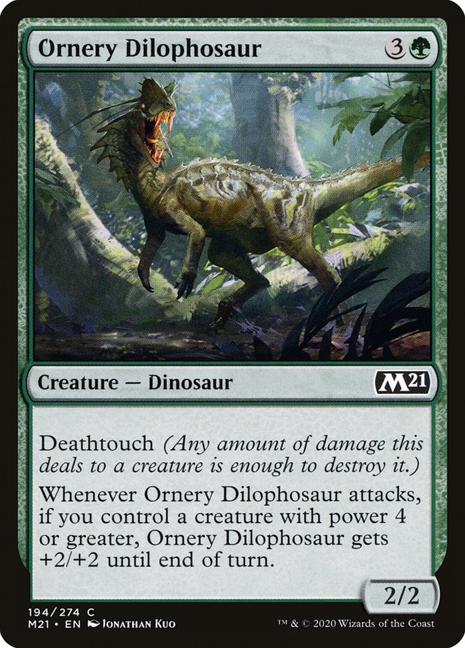 Ornery Dilophosaur [Core Set 2021] | Chromatic Games