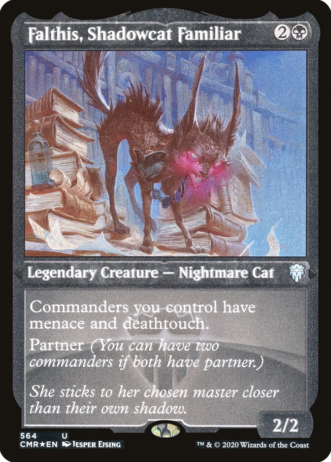 Falthis, Shadowcat Familiar (Etched) [Commander Legends] | Chromatic Games