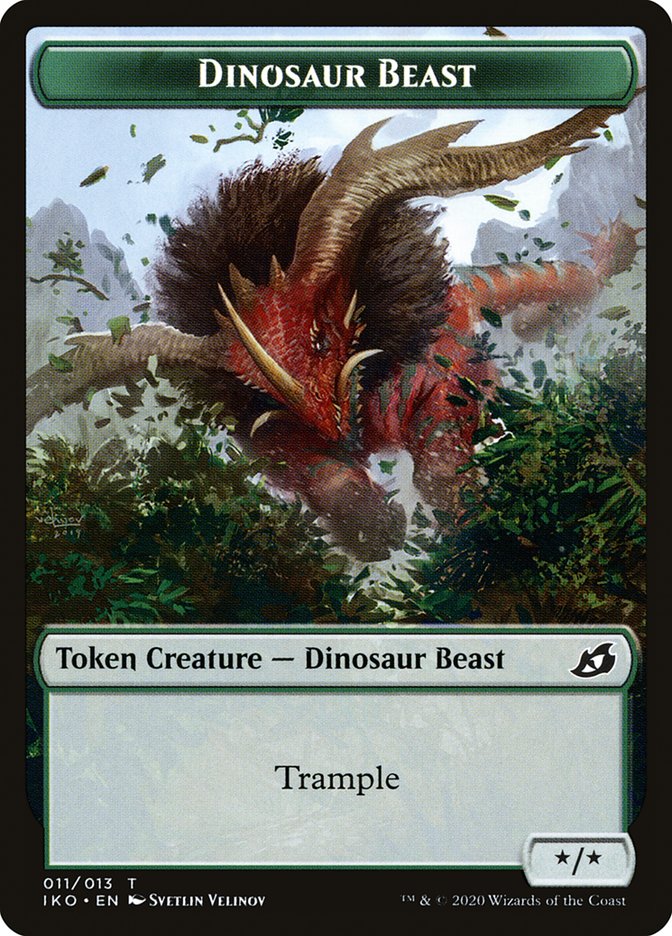 Dinosaur Beast Token [Ikoria: Lair of Behemoths Tokens] | Chromatic Games