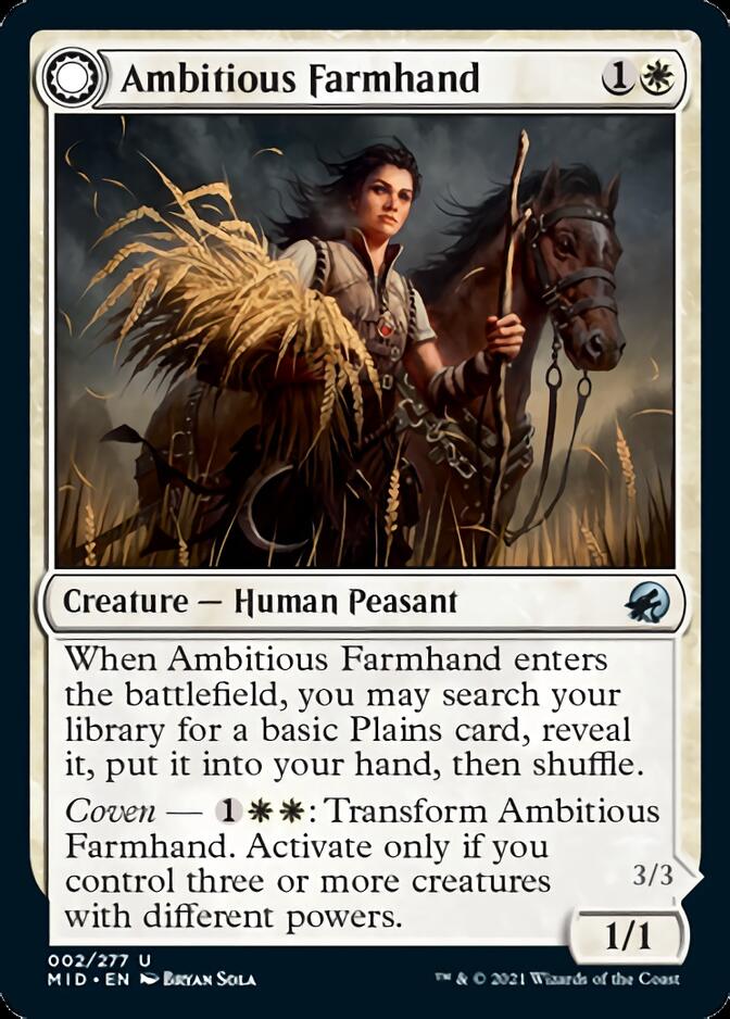 Ambitious Farmhand // Seasoned Cathar [Innistrad: Midnight Hunt] | Chromatic Games