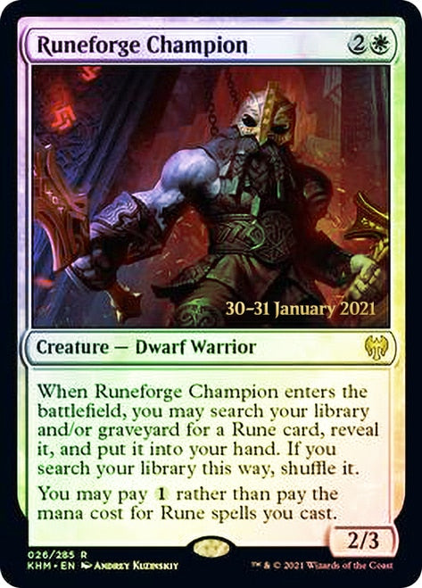 Runeforge Champion [Kaldheim Prerelease Promos] | Chromatic Games