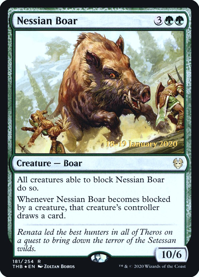 Nessian Boar [Theros Beyond Death Prerelease Promos] | Chromatic Games