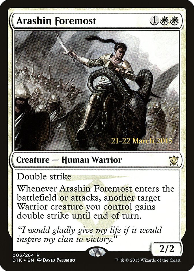 Arashin Foremost [Dragons of Tarkir Prerelease Promos] | Chromatic Games