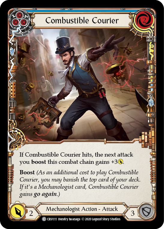 Combustible Courier (Blue) [CRU111] (Crucible of War)  1st Edition Normal | Chromatic Games