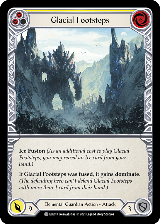 Glacial Footsteps (Yellow) [ELE017] (Tales of Aria)  1st Edition Rainbow Foil | Chromatic Games