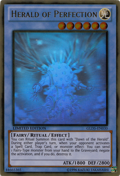 Herald of Perfection [GLD5-EN030] Ghost/Gold Rare | Chromatic Games