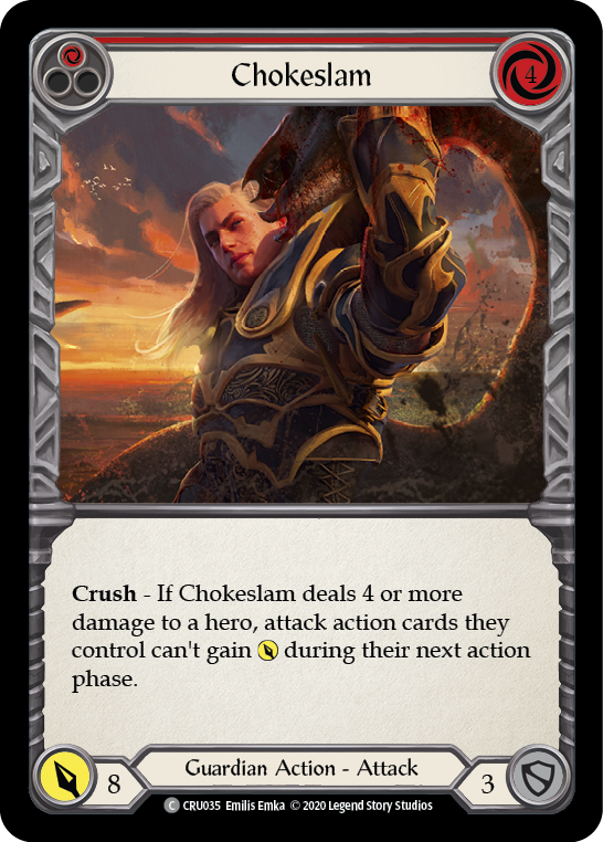 Chokeslam (Red) [CRU035] (Crucible of War)  1st Edition Rainbow Foil | Chromatic Games