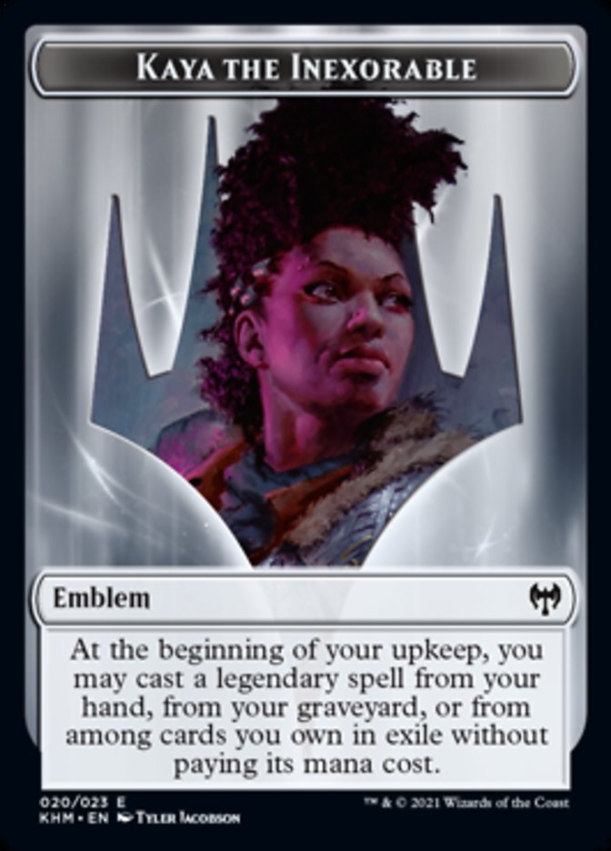 Kaya the Inexorable Emblem [Kaldheim Tokens] | Chromatic Games