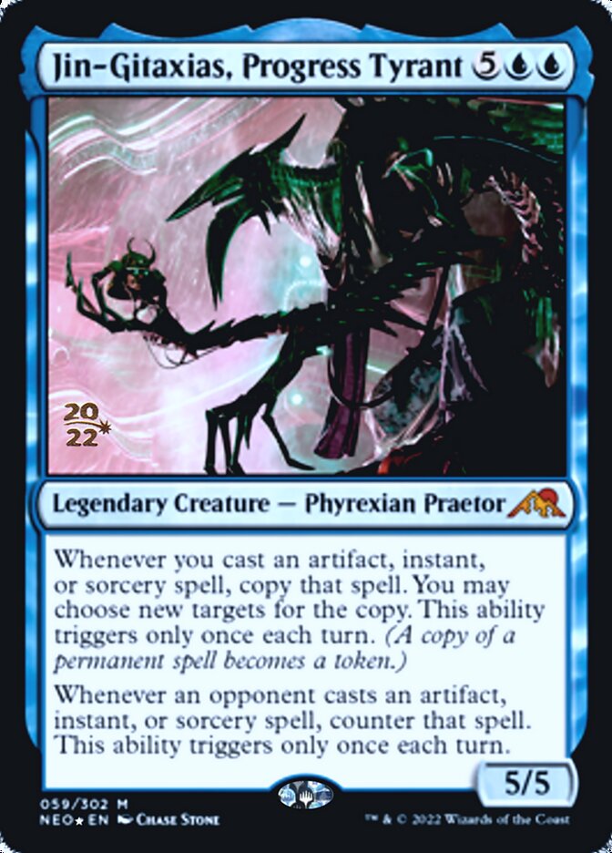 Jin-Gitaxias, Progress Tyrant [Kamigawa: Neon Dynasty Prerelease Promos] | Chromatic Games