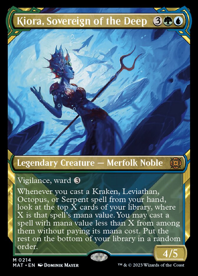 Kiora, Sovereign of the Deep (Showcase Halo Foil) [March of the Machine: The Aftermath] | Chromatic Games