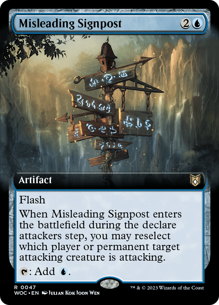 Misleading Signpost (Extended Art) [Wilds of Eldraine Commander] | Chromatic Games