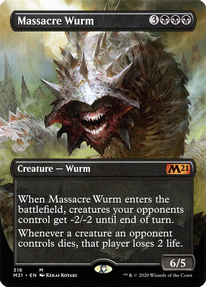 Massacre Wurm (Borderless Alternate Art) [Core Set 2021] | Chromatic Games