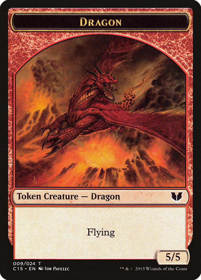 Dragon // Dragon Double-Sided Token [Commander 2015 Tokens] | Chromatic Games