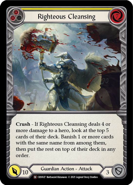 Righteous Cleansing [U-CRU027] (Crucible of War Unlimited)  Unlimited Rainbow Foil | Chromatic Games