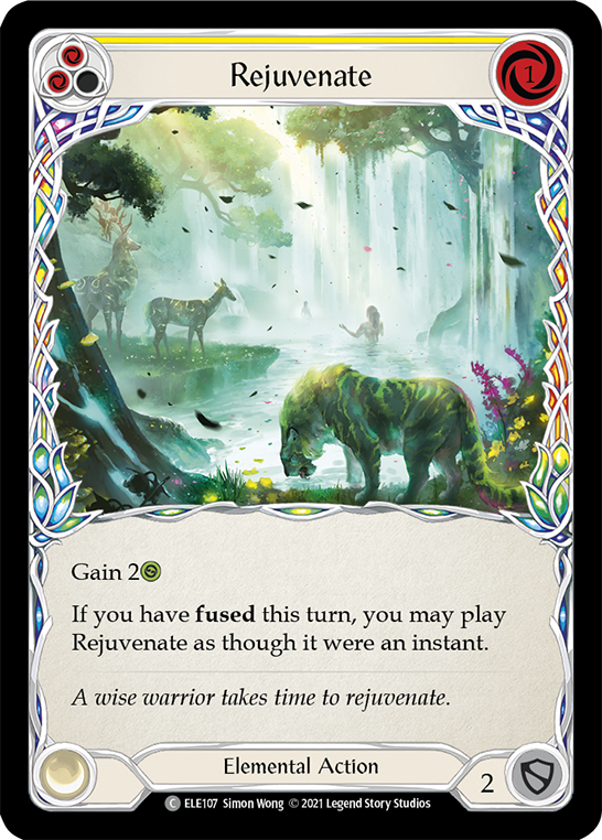 Rejuvenate (Yellow) [ELE107] (Tales of Aria)  1st Edition Rainbow Foil | Chromatic Games