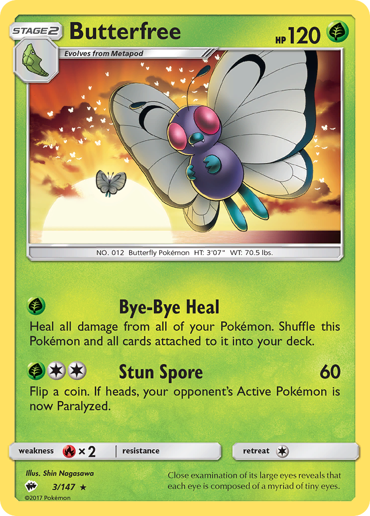 Butterfree (3/147) [Sun & Moon: Burning Shadows] | Chromatic Games