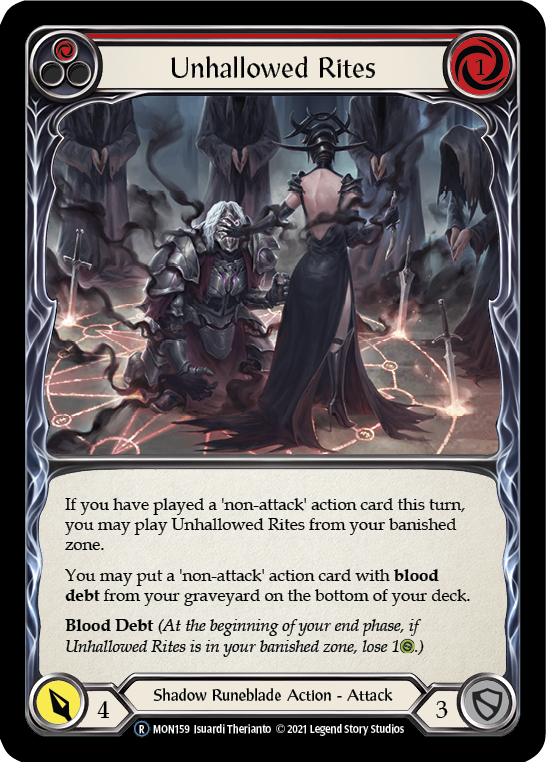 Unhallowed Rites (Red) [U-MON159-RF] (Monarch Unlimited)  Unlimited Rainbow Foil | Chromatic Games