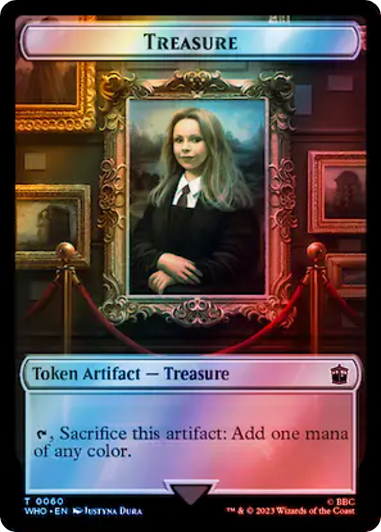 Warrior // Treasure (0060) Double-Sided Token (Surge Foil) [Doctor Who Tokens] | Chromatic Games