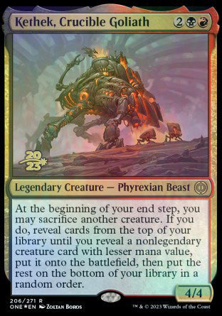 Kethek, Crucible Goliath [Phyrexia: All Will Be One Prerelease Promos] | Chromatic Games