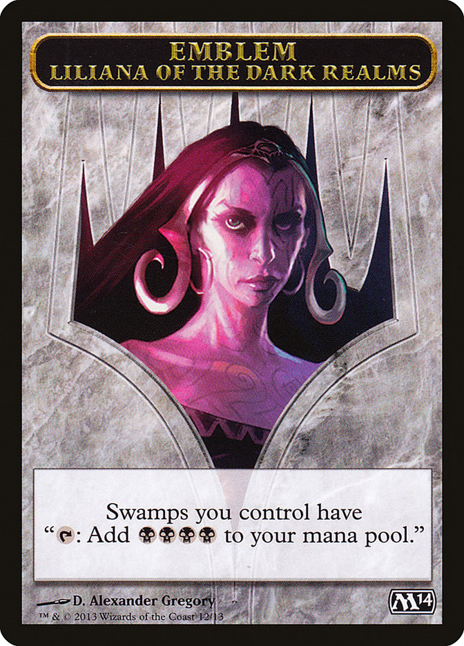 Liliana of the Dark Realms Emblem [Magic 2014 Tokens] | Chromatic Games