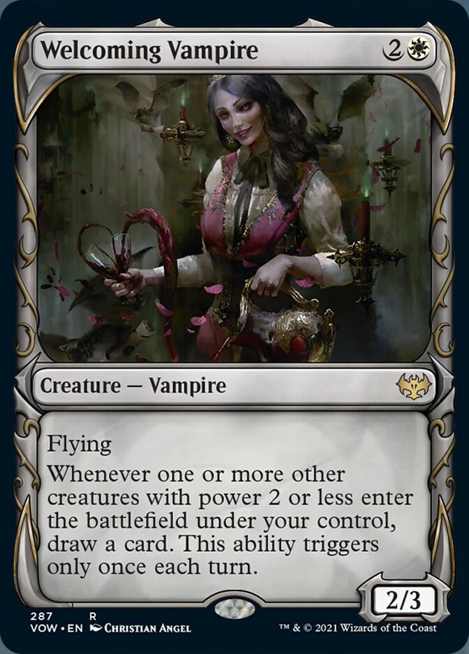 Welcoming Vampire (Showcase Fang Frame) [Innistrad: Crimson Vow] | Chromatic Games