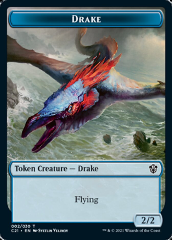 Drake // Elemental (002) Double-Sided Token [Commander 2021 Tokens] | Chromatic Games